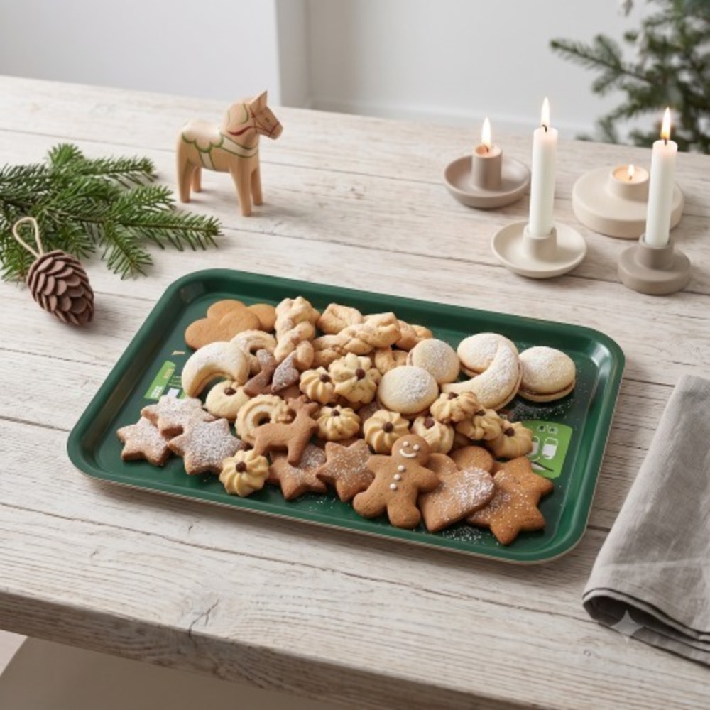 IKEA VINTERFINT Green Melamine Serving Tray 15x11 Scandinavian Discontinued